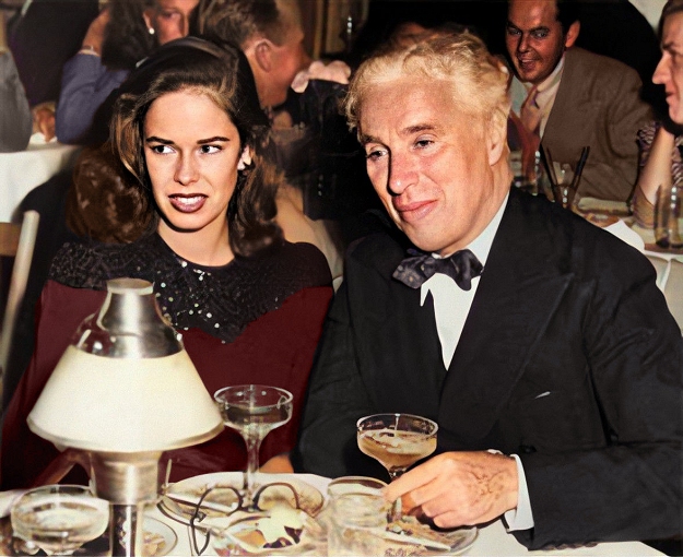 chaplin with oona o'neill in 1943