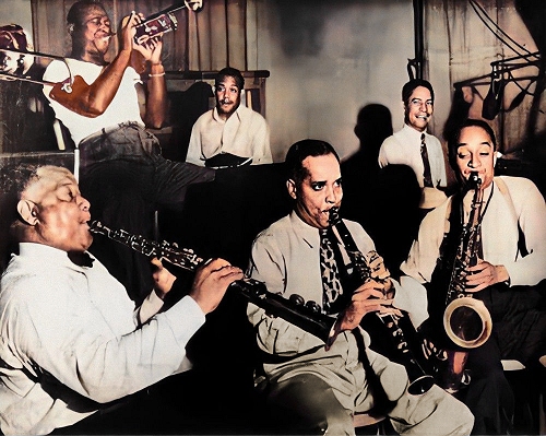 morton recording at RCA in 1939 with the all star band
