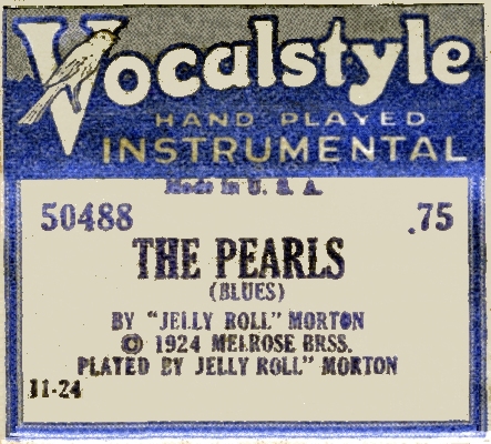 vocalstyle piano roll label of the pearls