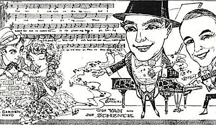 cartoon of van and schenck performing when its moonlight in mayo