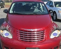 This is not MY cruiser. It is cute, but I don't dress up cars or pets, so hold off on your judgmental letters! pt with eyes