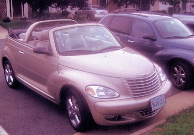 pt convertible with the top down