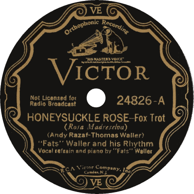 honeysuckle rose 78-rpm disc