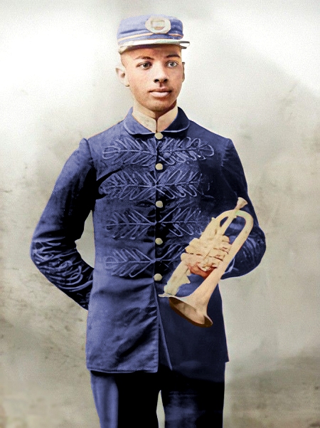 handy with his cornet at age 19